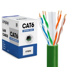 1000ft Cat 6 Riser Ethernet Cable Green | Unshielded | CMR, 23AWG, UTP