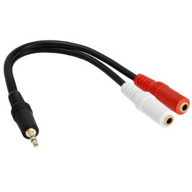 3.5mm Mini Plug Stereo Headphone Splitter Adapter - 6 inch