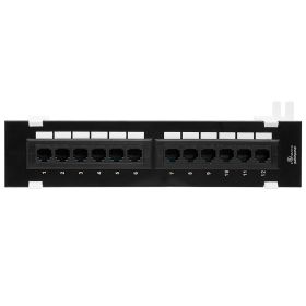 Cmple – 12 Port Cat5e, Cat 5 Vertical Mini Patch Panel Network Wall Mount Punchdown Category 5e Bracket Surface 110 Type (568A/B Compatible)