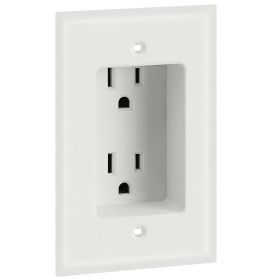 1 Gang Recessed Dual Power Outlet - UL Listed