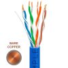 Cat5e 1000ft Riser Ethernet Cable Blue | Solid Bare Copper | CMR, 24AWG