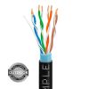 1000ft Cat5e Outdoor Ethernet Cable Black |Direct Burial | Bare Copper | CMX
