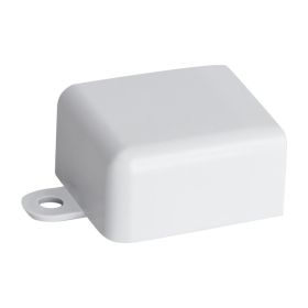 Wire Trak End Cap for Raceway PVC White, 1" W x 1/2" H