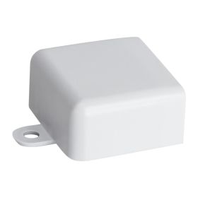 Wire Trak End Cap for Raceway PVC White, 1 1/2" W x 3/4" H