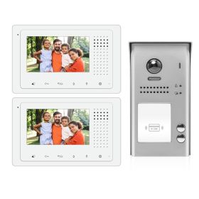 Intercom System for Home | 2 Wire 2 Monitors 4.3" | 2 Apartment  Video Door Bell | Door Release - DK43322S/ID