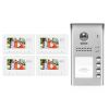 Intercom System for Apartment | 4 Apartment Video Doorbell | 2 Wire Buzzer System, 4 Monitors 4.3" - DK43341S/ID