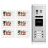 Intercom System for Apartment | 6 Apartment Video Doorbell | 2 Wire Buzzer System, 6 Monitors 4.3" - DK43361S/ID