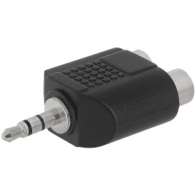 3.5mm Stereo Plug to 2xRCA Jack Adapter - Straight
