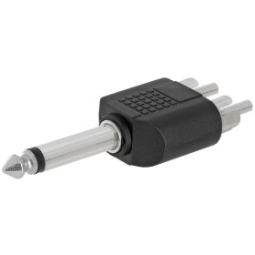 6.35mm Mono Plug to 2xRCA Plug Adapter - Straight