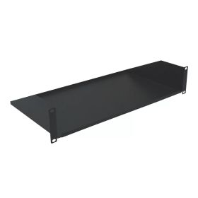 Wavenet – 2U Rack Mount Cantilever Shelf for 19" Network Equipment Rack & Cabinet, Weight Capacity 50lb, 10" Deep Tray, Heavy Duty Steel – Black