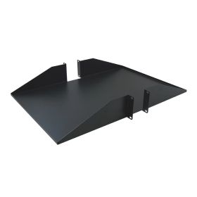 Wavenet – Double‐Sided 2U Rack Mount Cantilever Shelf for 19" Network Equipment Rack, Weight Capacity 110lbs, 25" Deep Tray, Heavy Duty Steel – Black