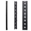 Wavenet – 74” High Double‐Sided Vertical Cable Manager with Hinged Cover for 45U or Larger 2‐Post and 4‐Post Racks, Metal – Black