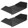 Wavenet – 19" Wide 3U Rack Mount Vented Shelf, Weight Capacity 50lbs, 15" Deep Tray, Steel, Black – Pack of 2