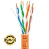 1000ft Cat5e Plenum Ethernet Cable Orange | Bare Copper | CMP, UTP, 23AWG