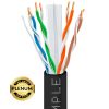 1000ft Cat 6 Plenum Ethernet Cable Black | Bare Copper | CMP, UTP, 23AWG