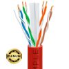 1000ft Cat 6 Plenum Ethernet Cable Red | Bare Copper | CMP, UTP, 23AWG
