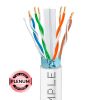 1000ft Cat6 Shielded Plenum Ethernet Cable White | Bare Copper | CMP, FTP, ETL