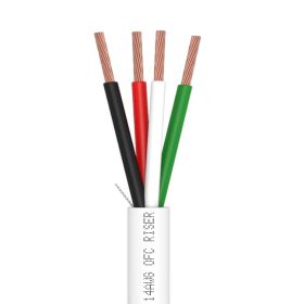 Speaker Wire 14AWG 4C 500ft White | CL3R, OFC | Bare Copper