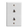 Wall Plate Jacks 6P4C Double White