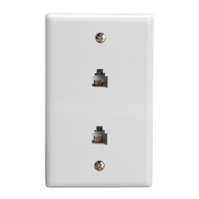 Wall Plate Jacks 6P4C Double White