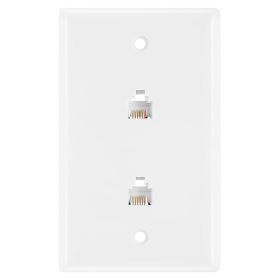 Wall Plate Jacks 6P6C Double White