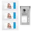 Intercom System for Building | 3 Apartment WiFi Video Doorbell | 3 Monitors 7" | Buzzer System, Door Release - DX4731M/ID