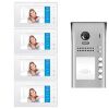 Intercom System for Building | 4 Apartment WiFi Video Doorbell | 4 Monitors 7" | Buzzer System, Door Release - DX4741M/ID