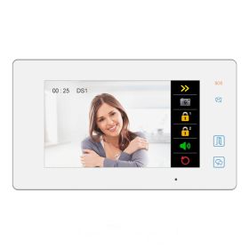 7″ Color Touch Screen Monitor – DT-47MG for 2-Wire Video Intercom Systems with Three Buttons, Picture/Video Memory - SD Card Slot, In White Housing