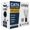 Cat 6 Riser Ethernet Cable Black | UL, CMR, 23AWG | Bare Copper 1000ft