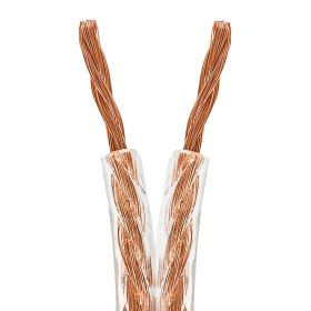 Speaker Wire 50ft 12 Gauge 2-Conductor | Clear Jacket Audio Cable
