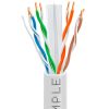 1000ft Cat 6 Riser Ethernet Cable White | Unshielded | CMR, 23AWG, UTP