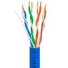 Cat5e 1000ft Riser Ethernet Cable Blue | Solid Bare Copper | CMR, 24AWG