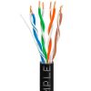 Cat5e 1000ft Riser Ethernet Cable Black | Solid Bare Copper | CMR, 24AWG