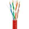Cat5e 1000ft Riser Ethernet Cable Red | Solid Bare Copper | CMR, 24AWG