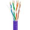 Cat5e 1000ft Riser Ethernet Cable Purple | Solid Bare Copper | CMR, 24AWG