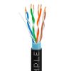 1000ft Cat5e Outdoor Ethernet Cable Black |Direct Burial | Bare Copper | CMX