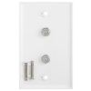 Dual Coaxial F-Connector Wall Plates for Cable TV, Satellite