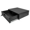 Cmple – 3U Rack Mount Drawer - 14" Deep Steel Storage Rack Drawer for 19" AV / Server / Network Equipment Rack or Cabinet, Lockable – Black