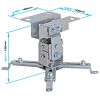 Universal Projector Ceiling Mount Max 44Lbs - Silver