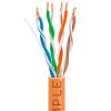 1000ft Cat5e Plenum Ethernet Cable Orange | Bare Copper | CMP, UTP, 23AWG