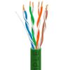 1000ft Cat5e Plenum Ethernet Cable Green | Bare Copper | CMP, UTP, 23AWG