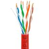 1000ft Cat5e Plenum Ethernet Cable Red | Bare Copper | CMP, UTP, 23AWG