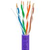 1000ft Cat5e Plenum Ethernet Cable Purple | Bare Copper | CMP, UTP, 23AWG