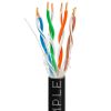 1000ft Cat5e Outdoor Ethernet Cable Black | Gel Filled | Bare Copper |  CMX