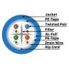 1000ft Cat 6A Riser Ethernet Cable Blue | Shielded | CMR, FTP, 23AWG