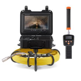 VEVOR Sewer Camera with 512Hz Locator, 165 ft/50 m, 9" Pipeline Inspection Camera with DVR Function, IP68 Camera with 12 Adjustable LEDs