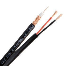 Siamese RG59 + 18/2 CCTV 95% Bare Copper Shielded Cable Pull Box (Option: 500 Feet Black)