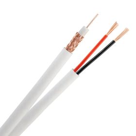 Siamese RG59 + 18/2 CCTV 95% Bare Copper Shielded Cable Pull Box (Option: 500 Feet White)