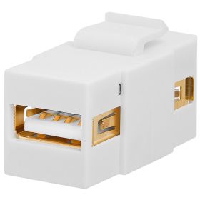 Keystone Jack (Option: USB 2.0 A Female to A Female Coupler Flush Type  White)