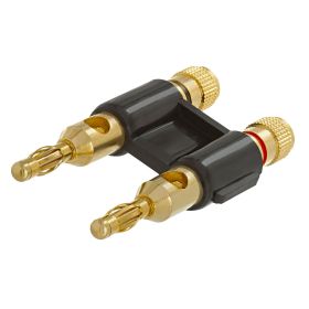 Dual Speaker Banana Plugs, 24K Gold Plated, Open Screw Type, Audio Plug for Amplifiers, Speakers (Option: Black)